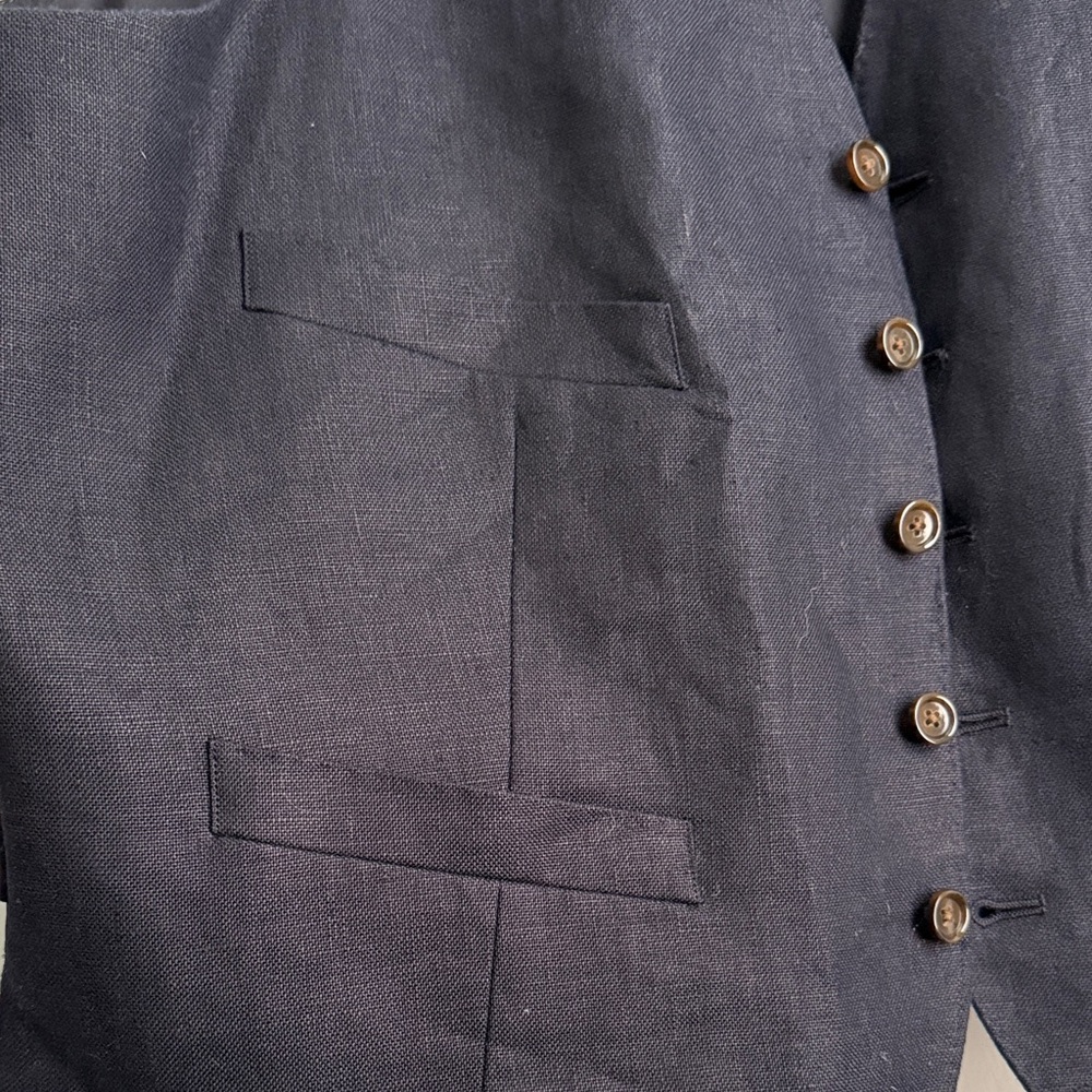 J. Crew Classic Navy Buttoned Vest - Picture 4 of 5